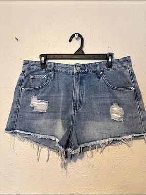 Carbon Jean Shorts Distressed Blue Size 13